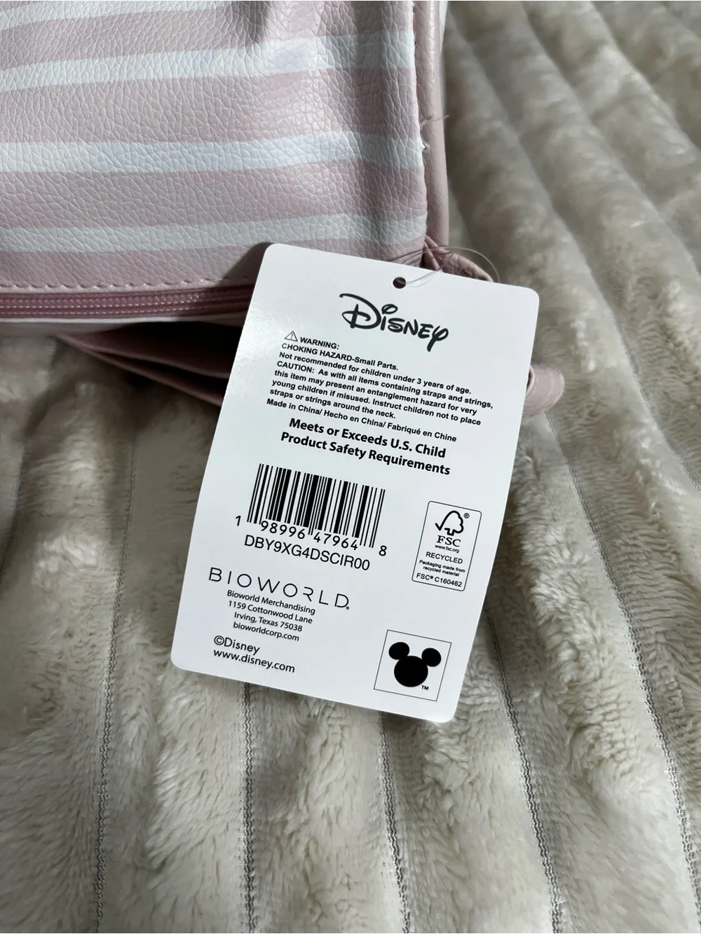 Disney Pink Striped Marie Cat Tote Bag